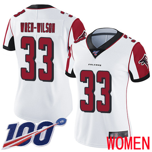 Atlanta Falcons Limited White Women Blidi Wreh-Wilson Road Jersey NFL Football 33 100th Season Vapor Untouchable